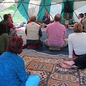 Lokabandhu giving a talk